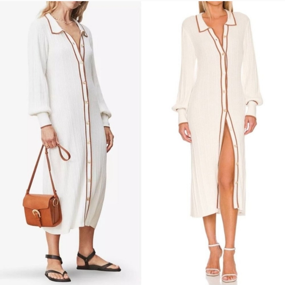 SANCIA Amalie Knit Midi Dress in Sandstone